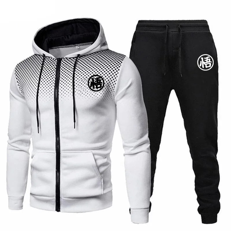 Jogging Sweatshirts for Men Hot Sales Men's Clothing Fashion Zip Up Hoodies Coat Long Sleeve Set Outdoors Casual Sweatpants 2024