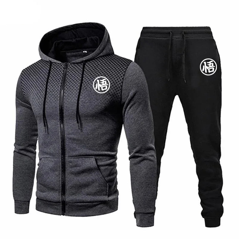 Jogging Sweatshirts for Men Hot Sales Men's Clothing Fashion Zip Up Hoodies Coat Long Sleeve Set Outdoors Casual Sweatpants 2024