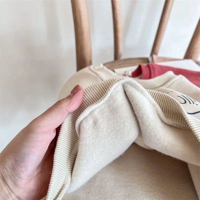 Kids sweatshirts inner Fleece Tops cartoon dog Boys and Girls cotton warm loose pullovers 1-6Years