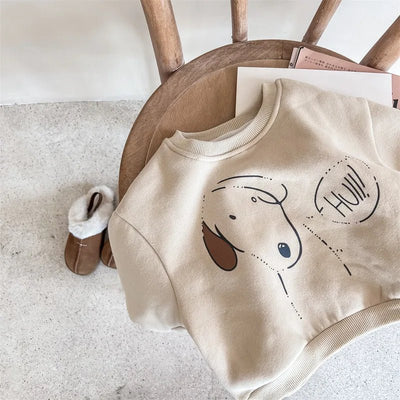 Kids sweatshirts inner Fleece Tops cartoon dog Boys and Girls cotton warm loose pullovers 1-6Years
