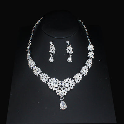 Luxury Crystal Wedding Bridal Jewelry Sets Women/Girl Gold Color Tiara/Crown Earrings Choker Necklace Bride Jewelry Set