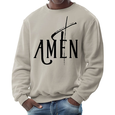 Mens Graphic Sweatshirt - Amen Black Print-4