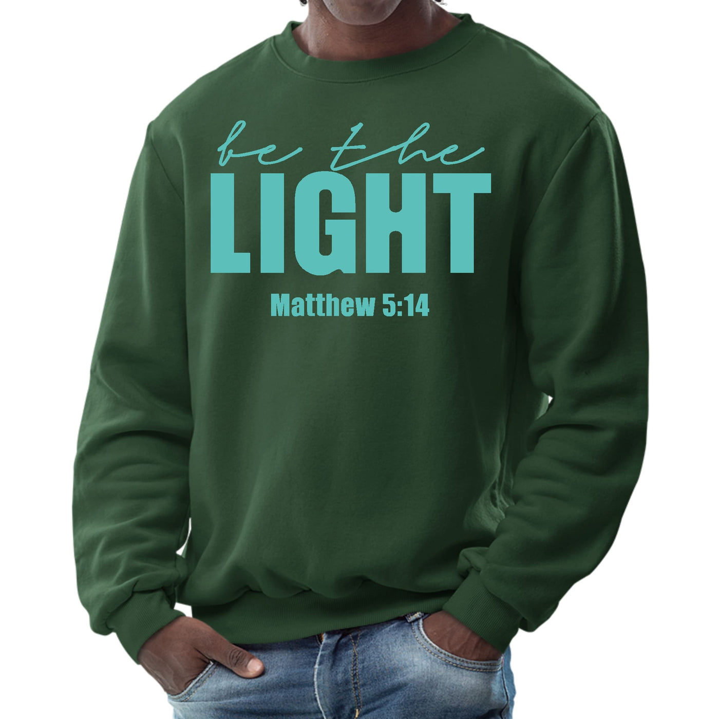 Mens Graphic Sweatshirt - be the Light Print-6