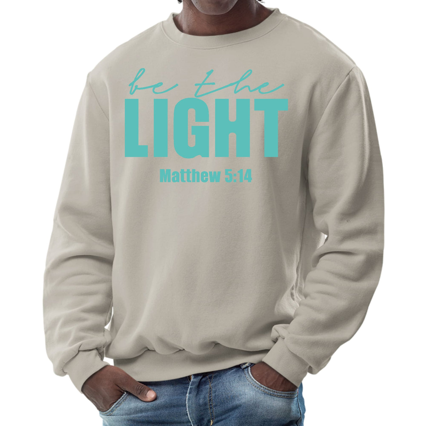 Mens Graphic Sweatshirt - be the Light Print-7