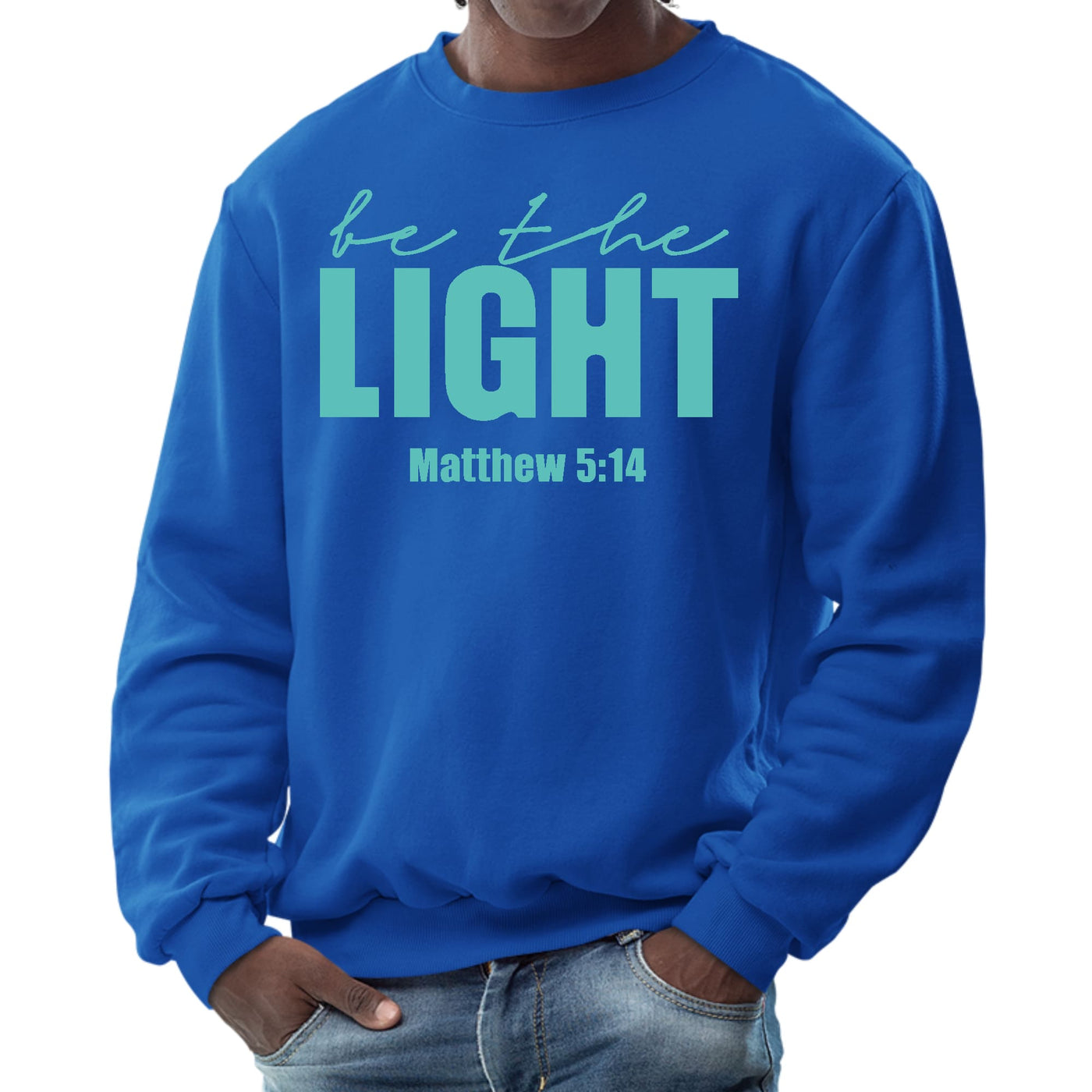 Mens Graphic Sweatshirt - be the Light Print-2