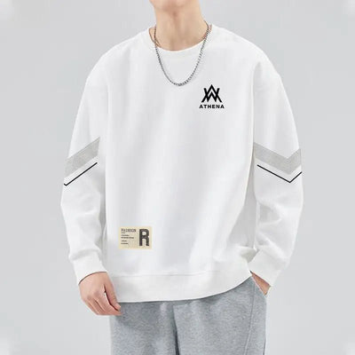 Sweatshirts for Men's Spring and Autumn New Round Neck Loose Hatless Top Long Sleeves Trendy and Handsome