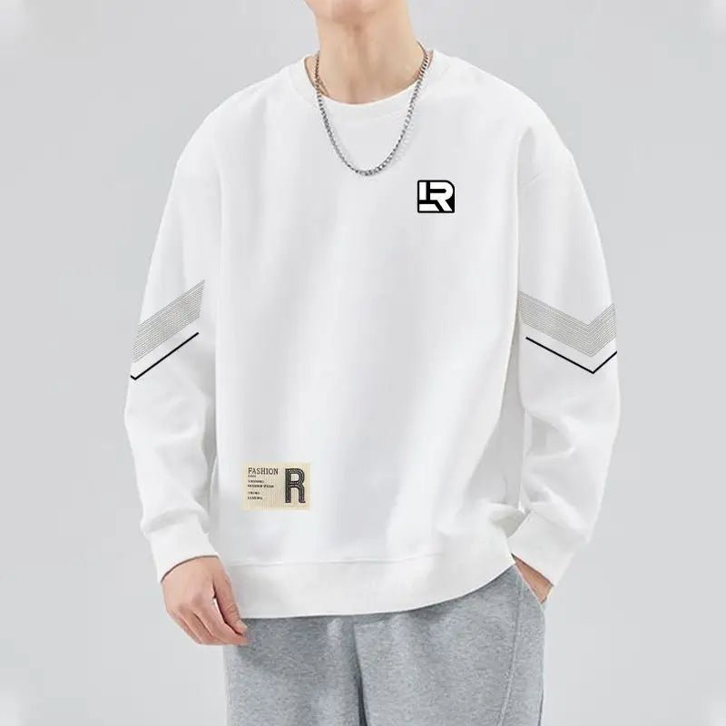 Sweatshirts for Men's Spring and Autumn New Round Neck Loose Hatless Top Long Sleeves Trendy and Handsome