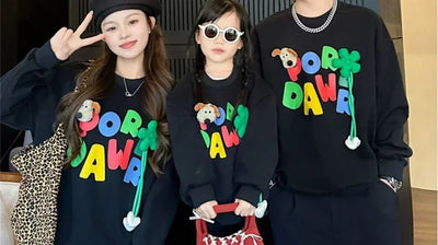 Sweatshirts forDad and Daughter Son Matching Tops Clothing T Shirts the Whole Family Matching Clothes Korean Toddler Romper Mom