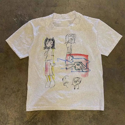 Women's Cotton T-Shirt  Graphic Tee Casual Short Sleeve Crewneck Top Fashion Streetwear Summer T-shirt Graphic T Shirts Harajuku