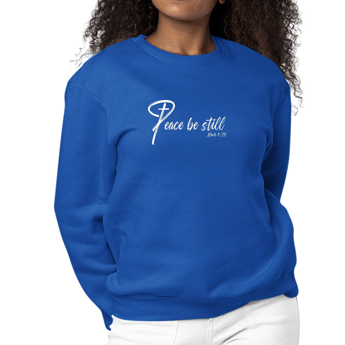 Womens Graphic Sweatshirt Peace be Still-3