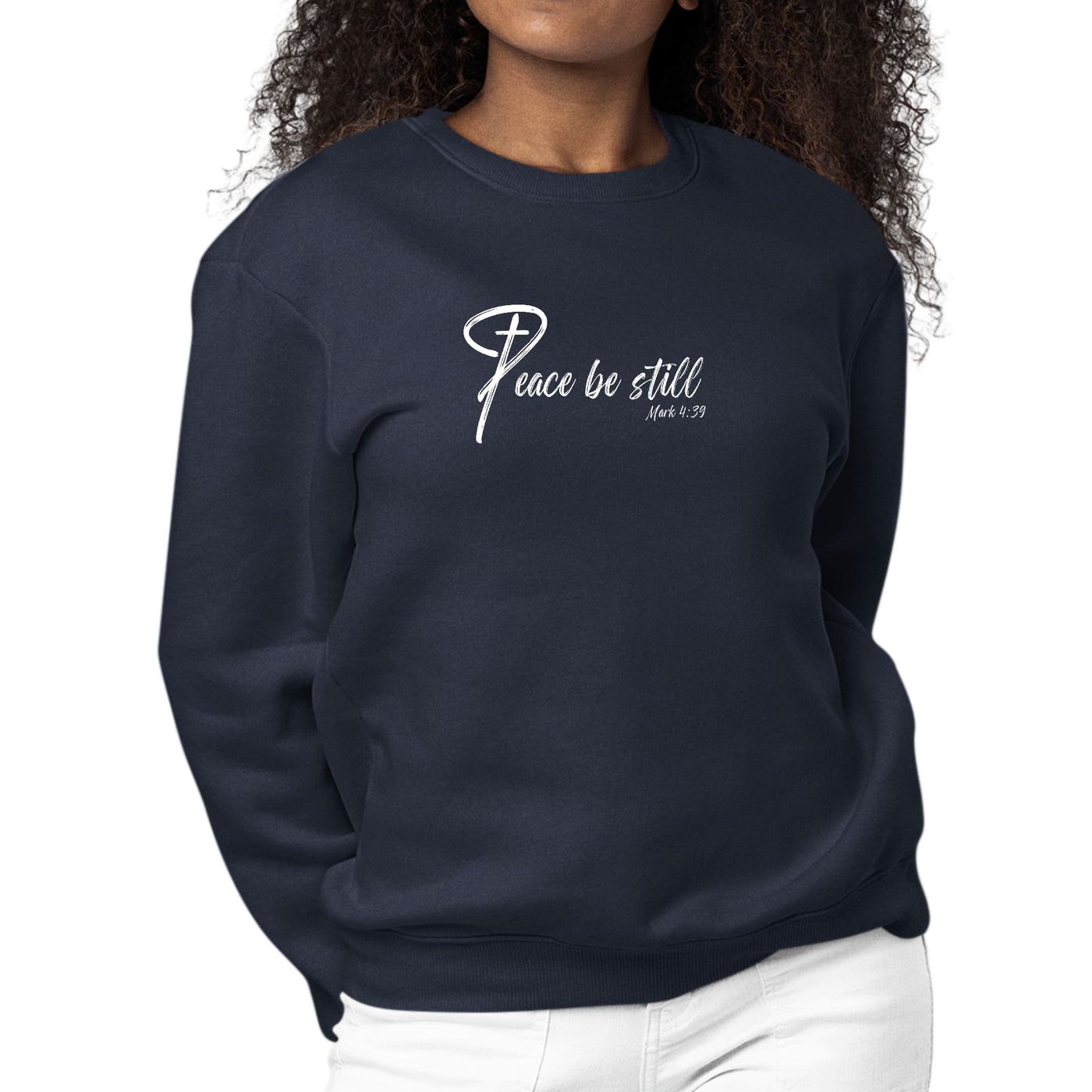 Womens Graphic Sweatshirt Peace be Still-2