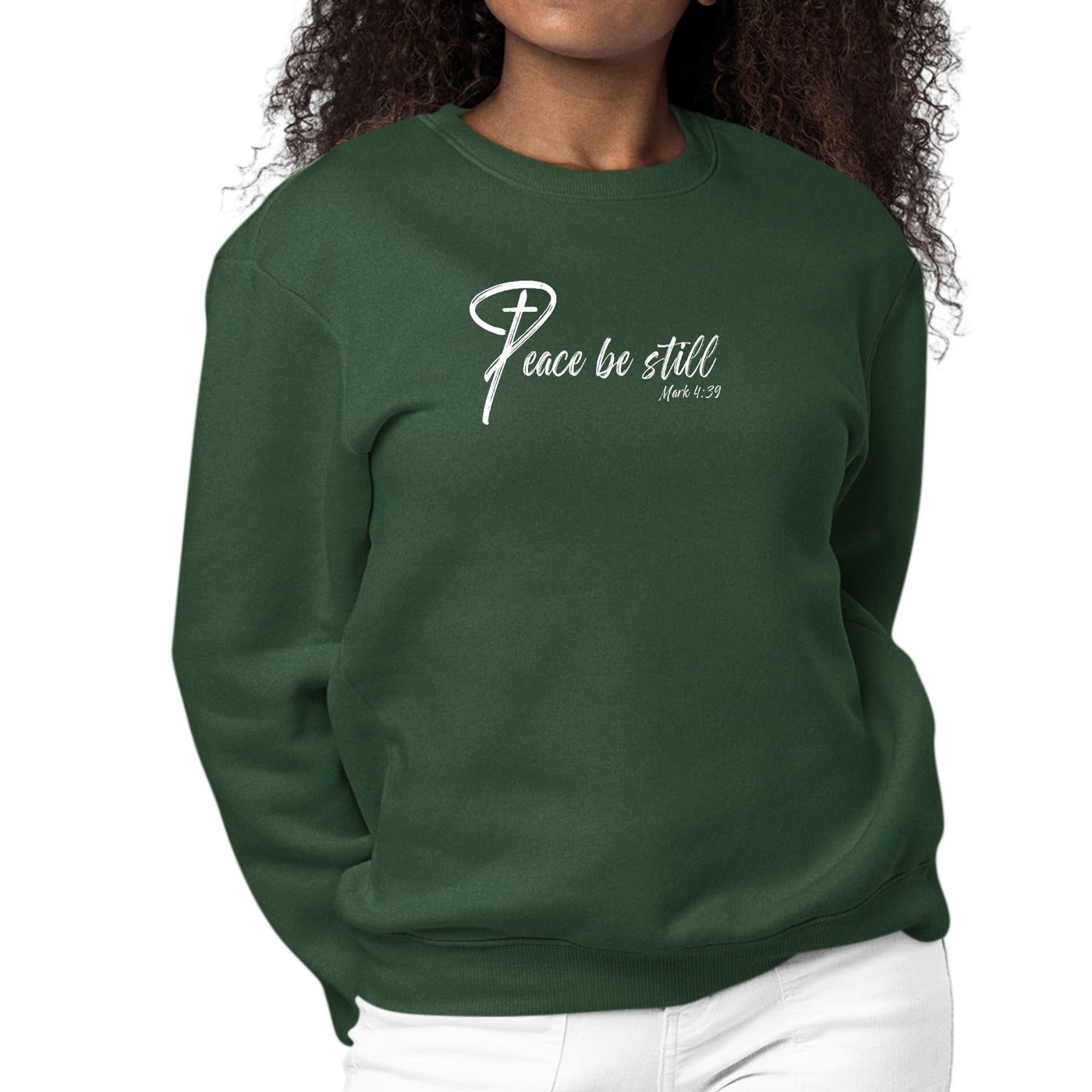 Womens Graphic Sweatshirt Peace be Still-4