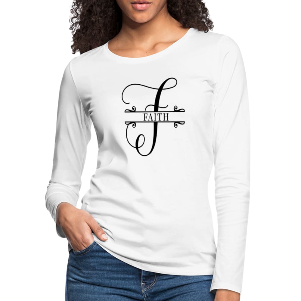 Womens Long Sleeve Graphic Tee - Faith Print-0