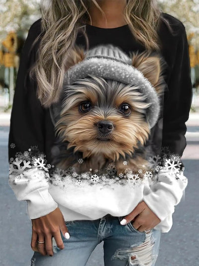 Women's Sweatshirt Animal Dog Graphics 3D Print Sweatshirt for Women Casual Long Sleeve O-Neck Pullover Women's Clothing