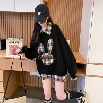 Women's Sweatshirts Baggy Graphic Kawaii Cute Female Top Loose Xxl High Quality Pullovers Basic Harajuku Fashion Y2k Style Coat