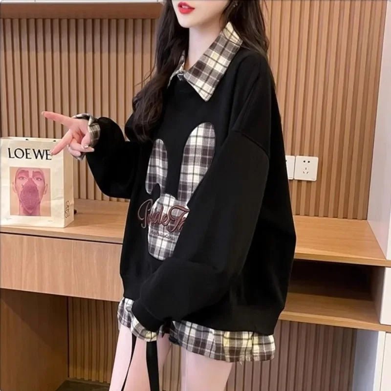 Women's Sweatshirts Baggy Graphic Kawaii Cute Female Top Loose Xxl High Quality Pullovers Basic Harajuku Fashion Y2k Style Coat