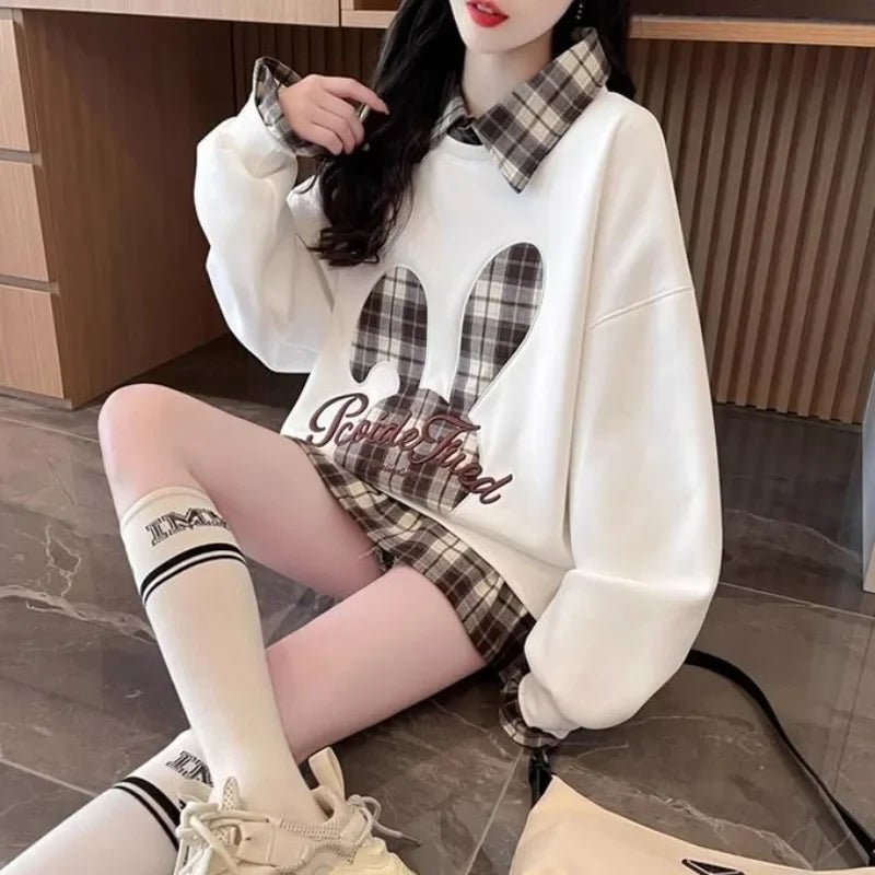 Women's Sweatshirts Baggy Graphic Kawaii Cute Female Top Loose Xxl High Quality Pullovers Basic Harajuku Fashion Y2k Style Coat