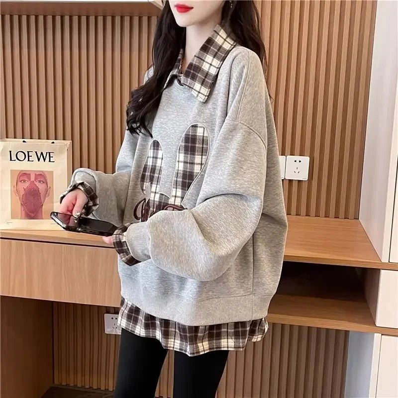 Women's Sweatshirts Baggy Graphic Kawaii Cute Female Top Loose Xxl High Quality Pullovers Basic Harajuku Fashion Y2k Style Coat