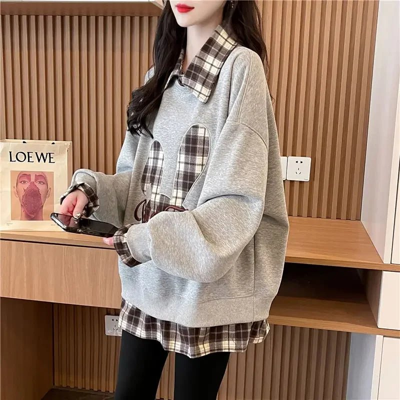 Women's Sweatshirts Baggy Graphic Kawaii Cute Female Top Loose Xxl High Quality Pullovers Basic Harajuku Fashion Y2k Style Coat